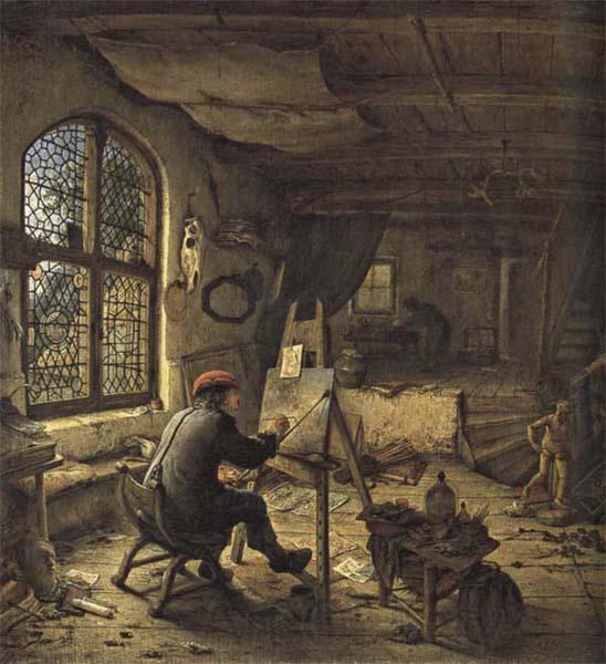 Adriaen van ostade The Painter in his Studio Spain oil painting art
